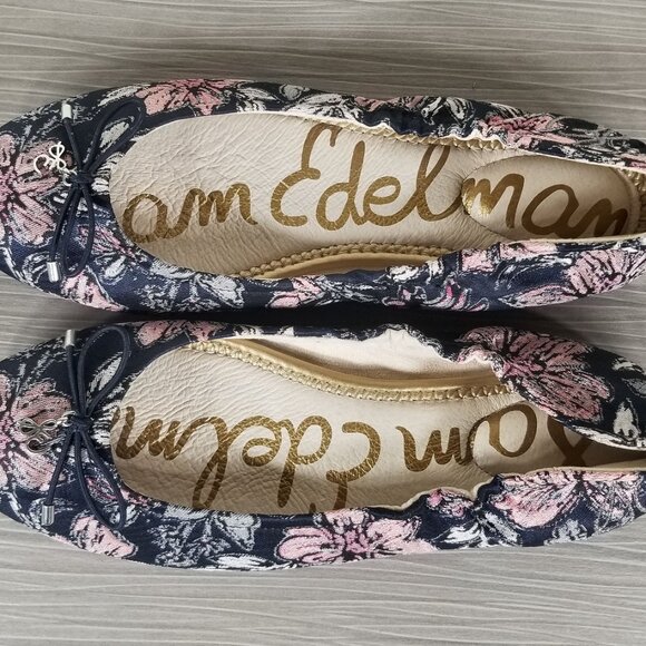 Sam Edelman Felicia Ballet Flats Floral Tapestry, Navy & Pink, Womens Size 5.5 M - Picture 10 of 12